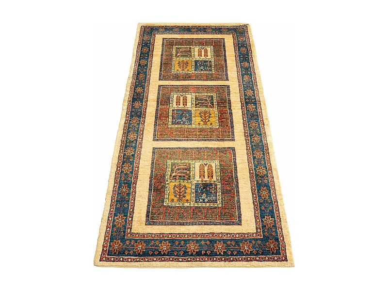 Läufer-Wollteppich 84x204 Beige Kashkuli