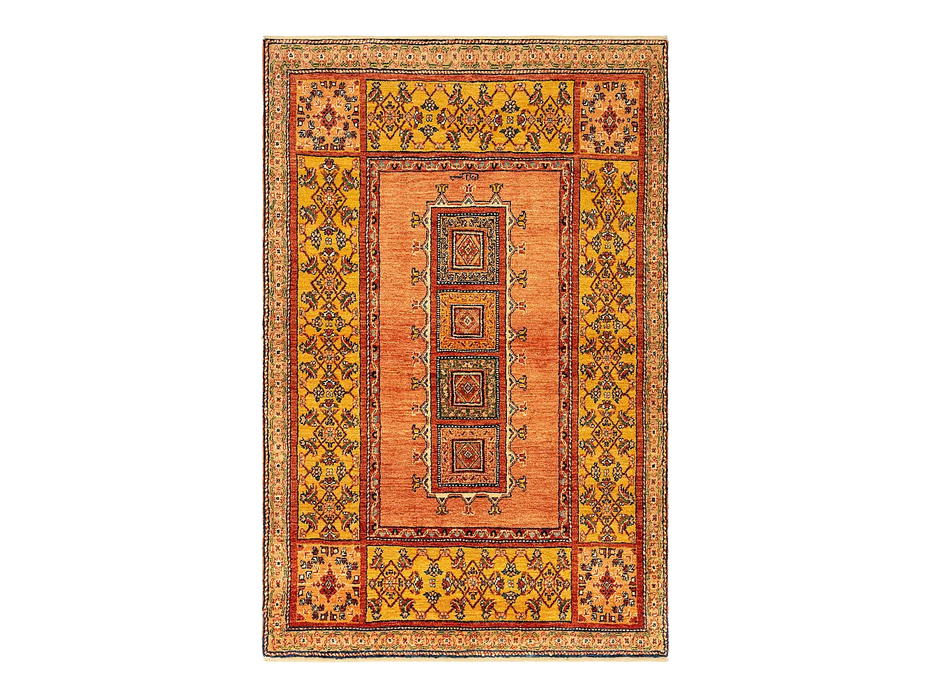 Tapis de laine 111x164 rose Kashkuli