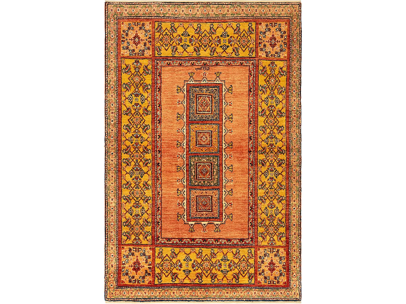 Tapis de laine 111x164 rose Kashkuli