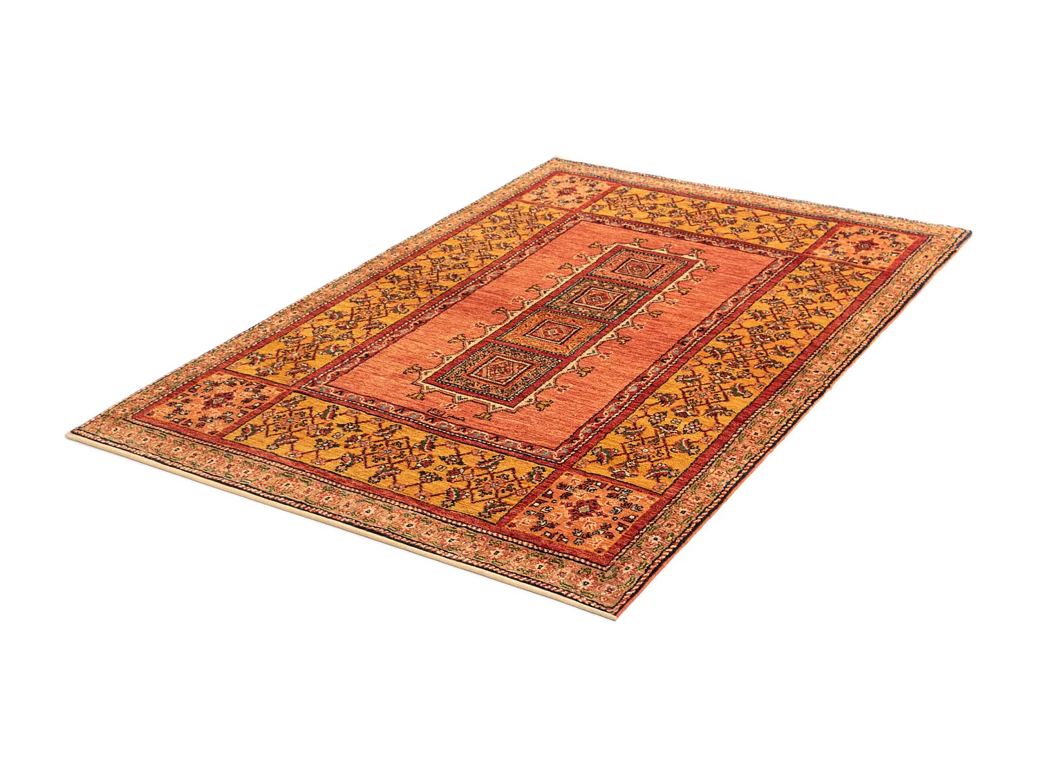 Tapis de laine 111x164 rose Kashkuli