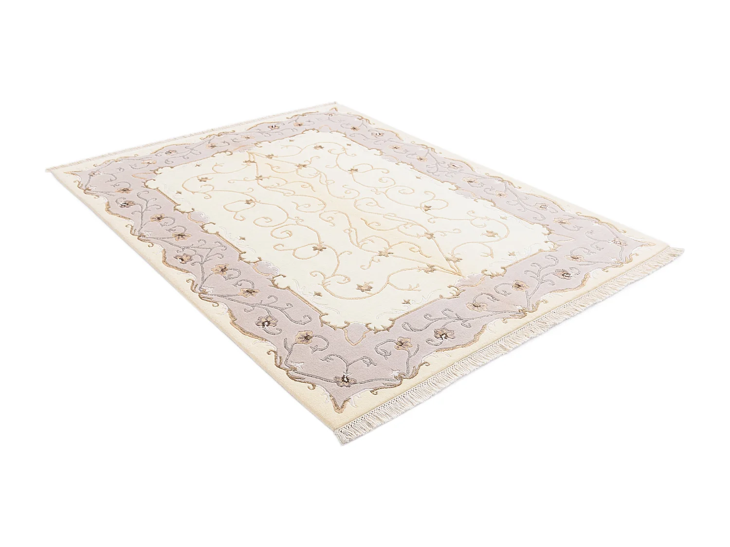 Tapis de laine 155x198 beige Darya