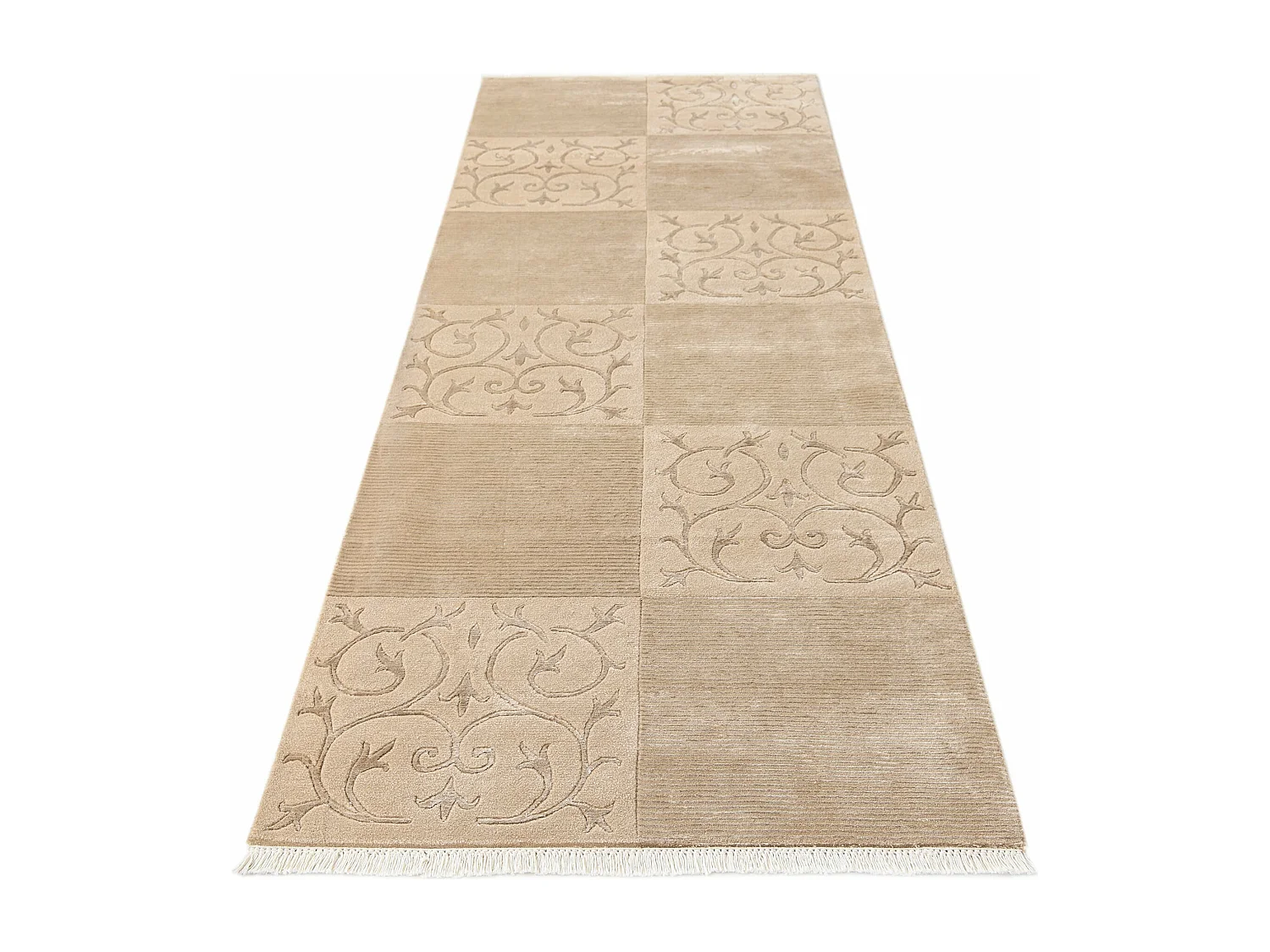 Tappeto per corridoio in lana 102x300 marrone Darya