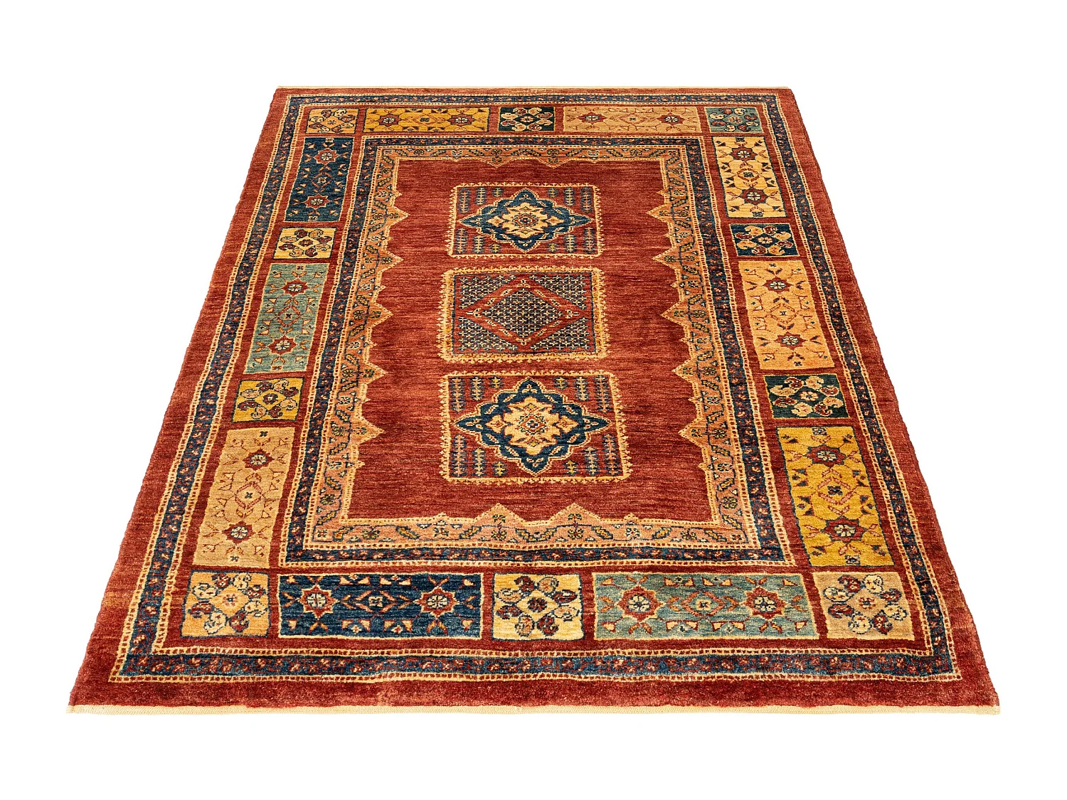 Tapis de laine 112x158 rouge Kashkuli