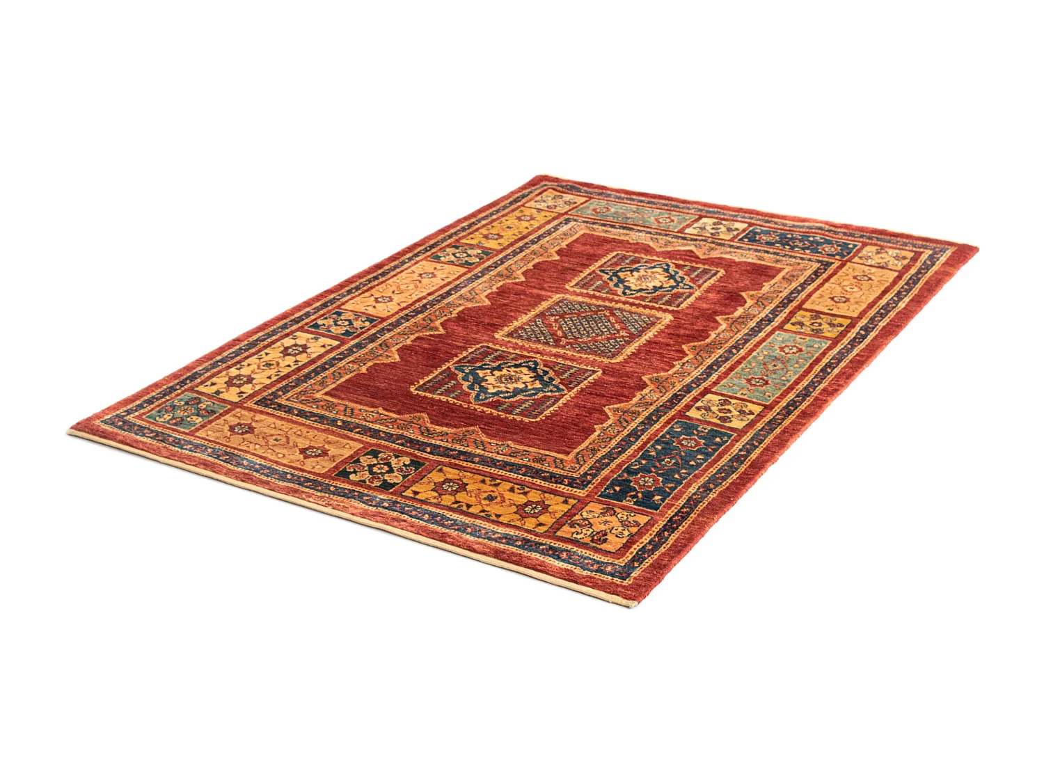 Tapis de laine 112x158 rouge Kashkuli