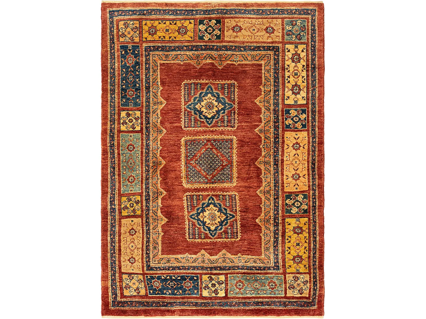 Tapis de laine 112x158 rouge Kashkuli
