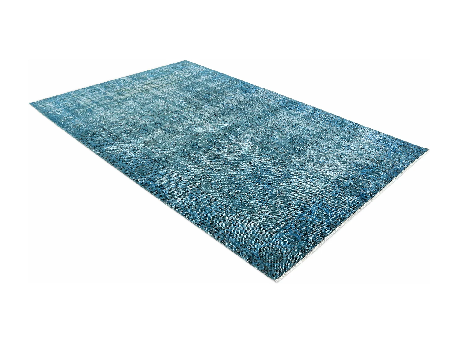 Tapis de laine 142x249 Bleu Ultra Vintage
