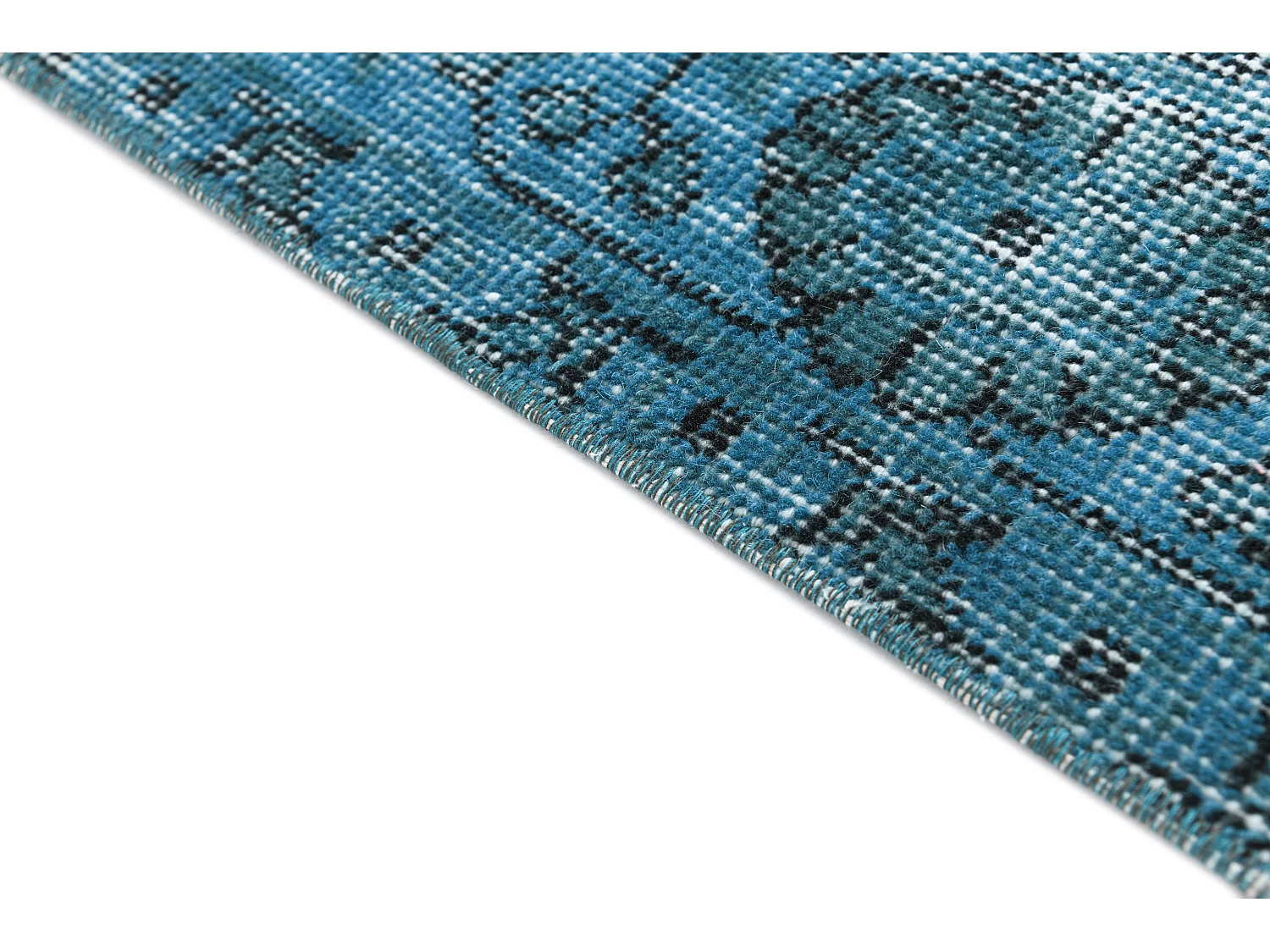 Tapis de laine 142x249 Bleu Ultra Vintage