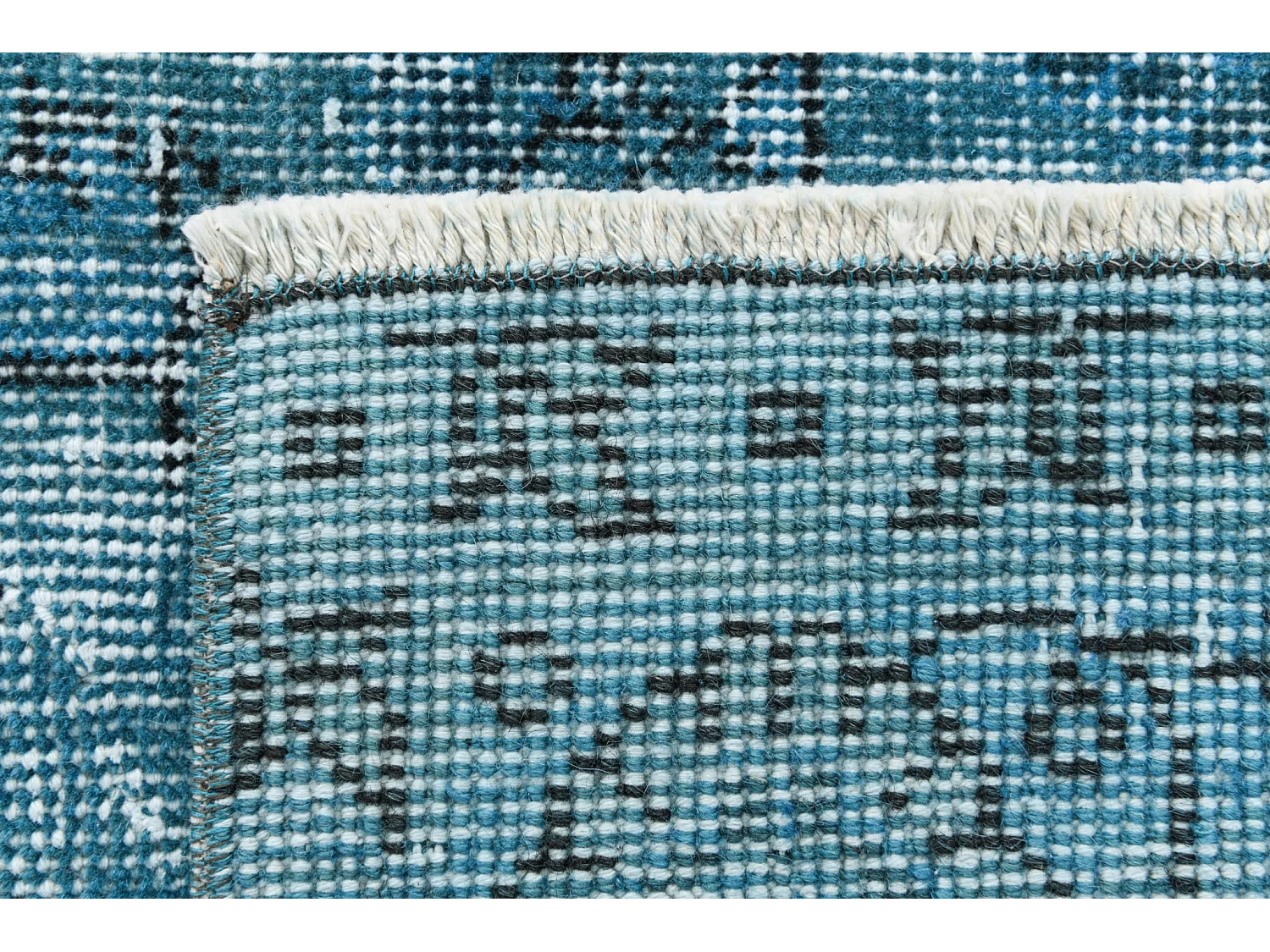 Tapis de laine 142x249 Bleu Ultra Vintage