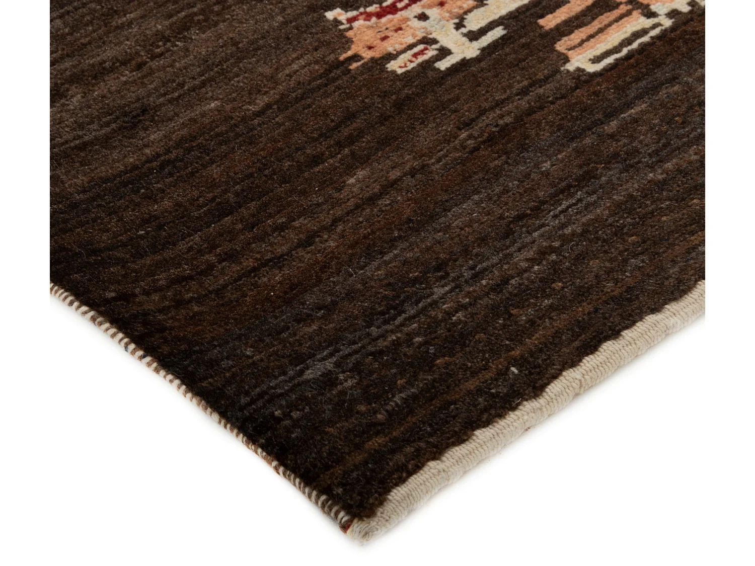 Wollteppich 104x154 Braun Kashkuli