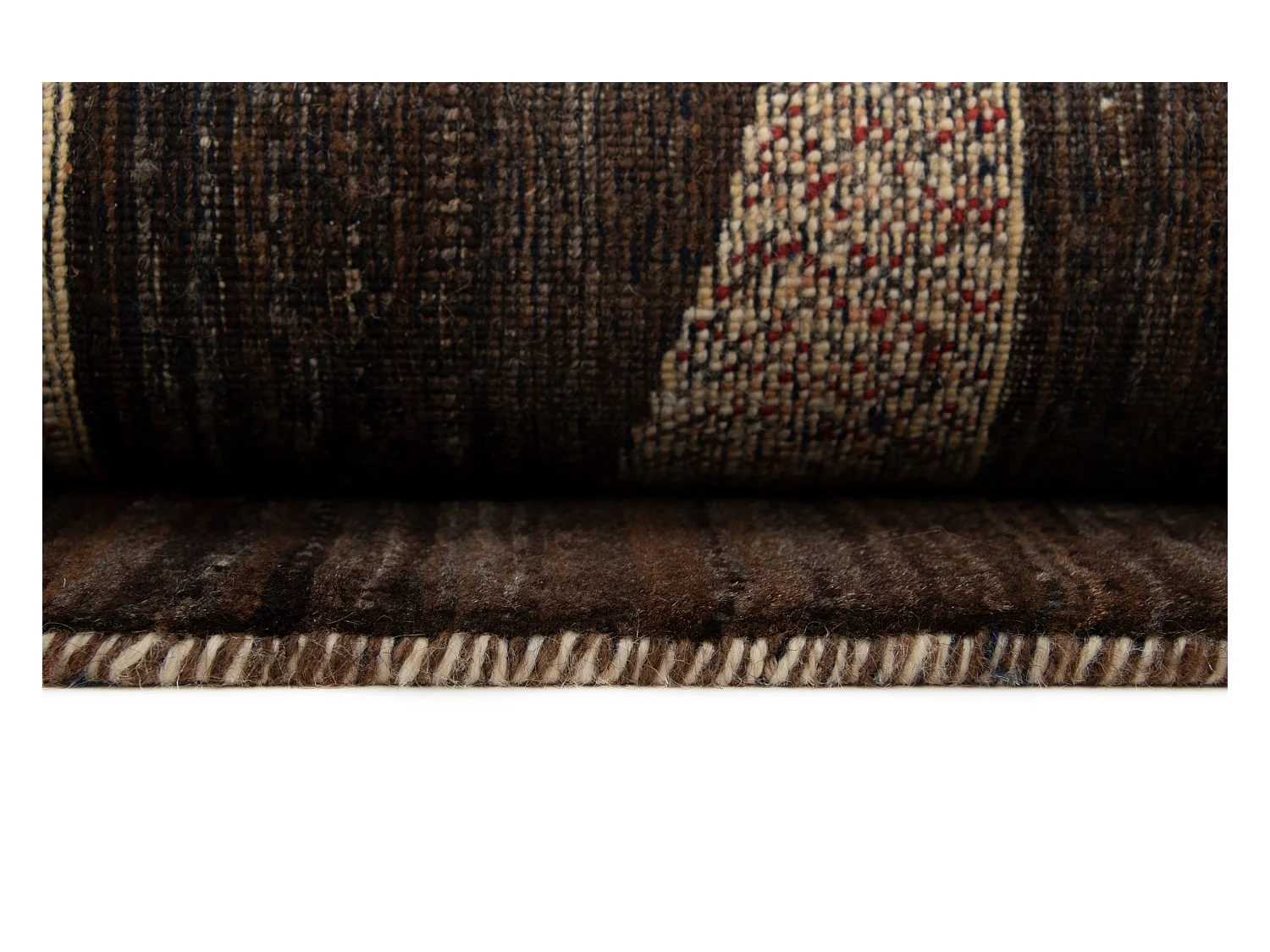 Wollteppich 104x154 Braun Kashkuli