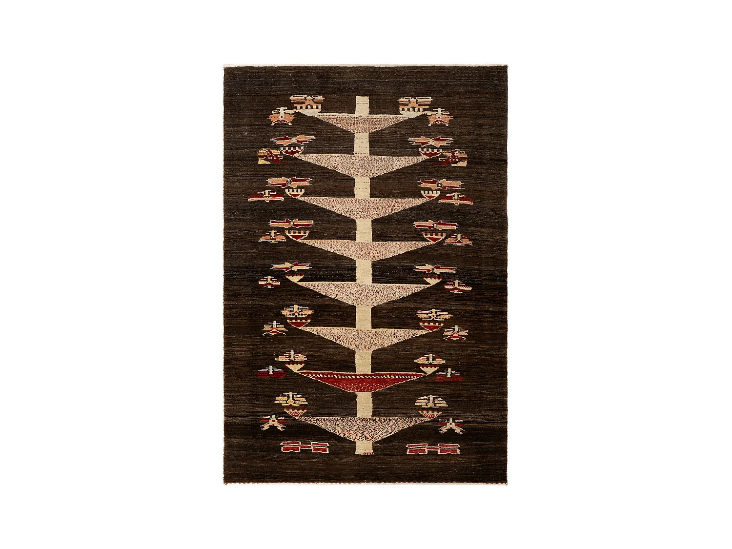 Tapis de laine 104x154 brun Kashkuli