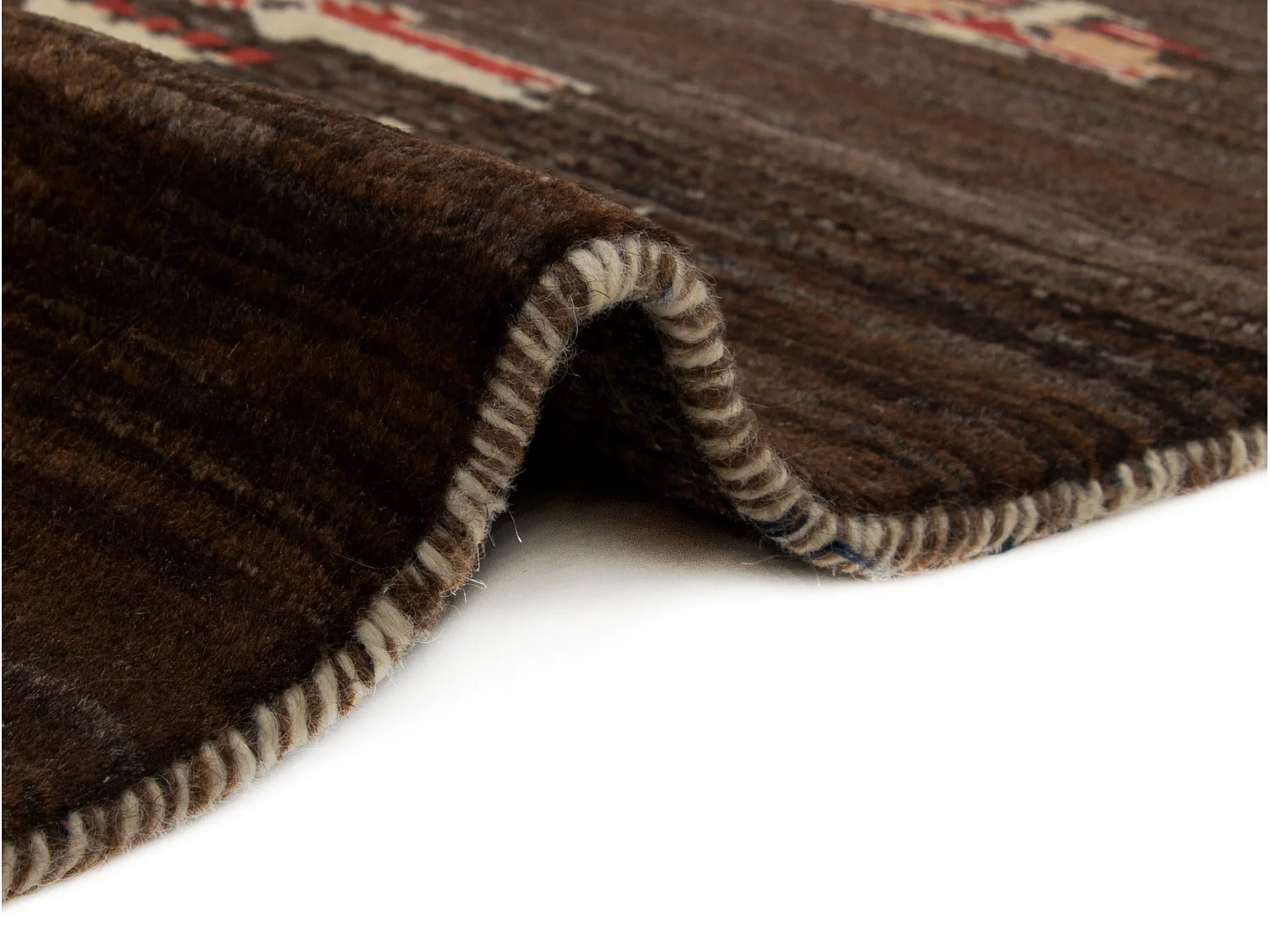 Tapis de laine 104x154 brun Kashkuli