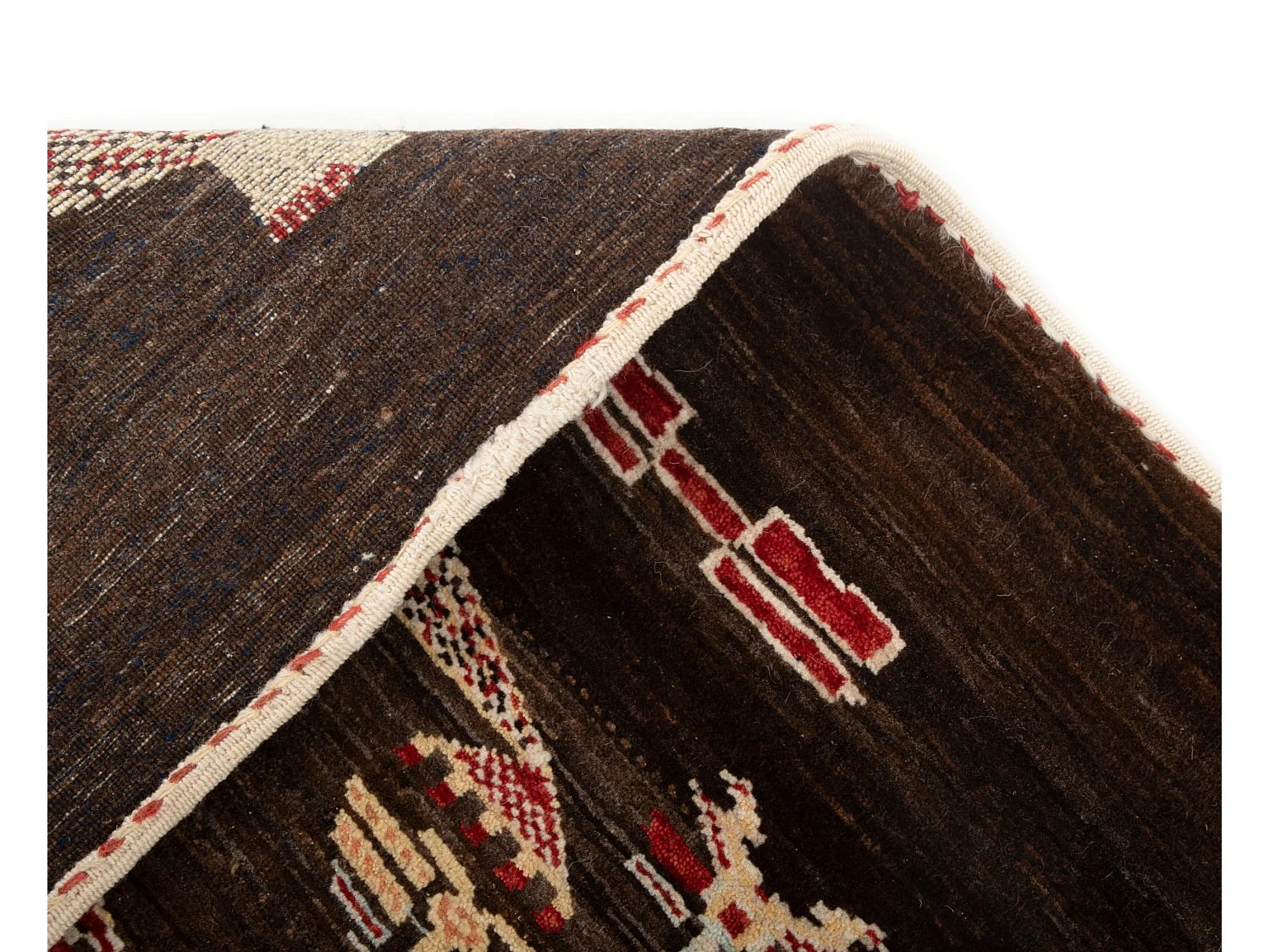 Tapis de laine 104x154 brun Kashkuli