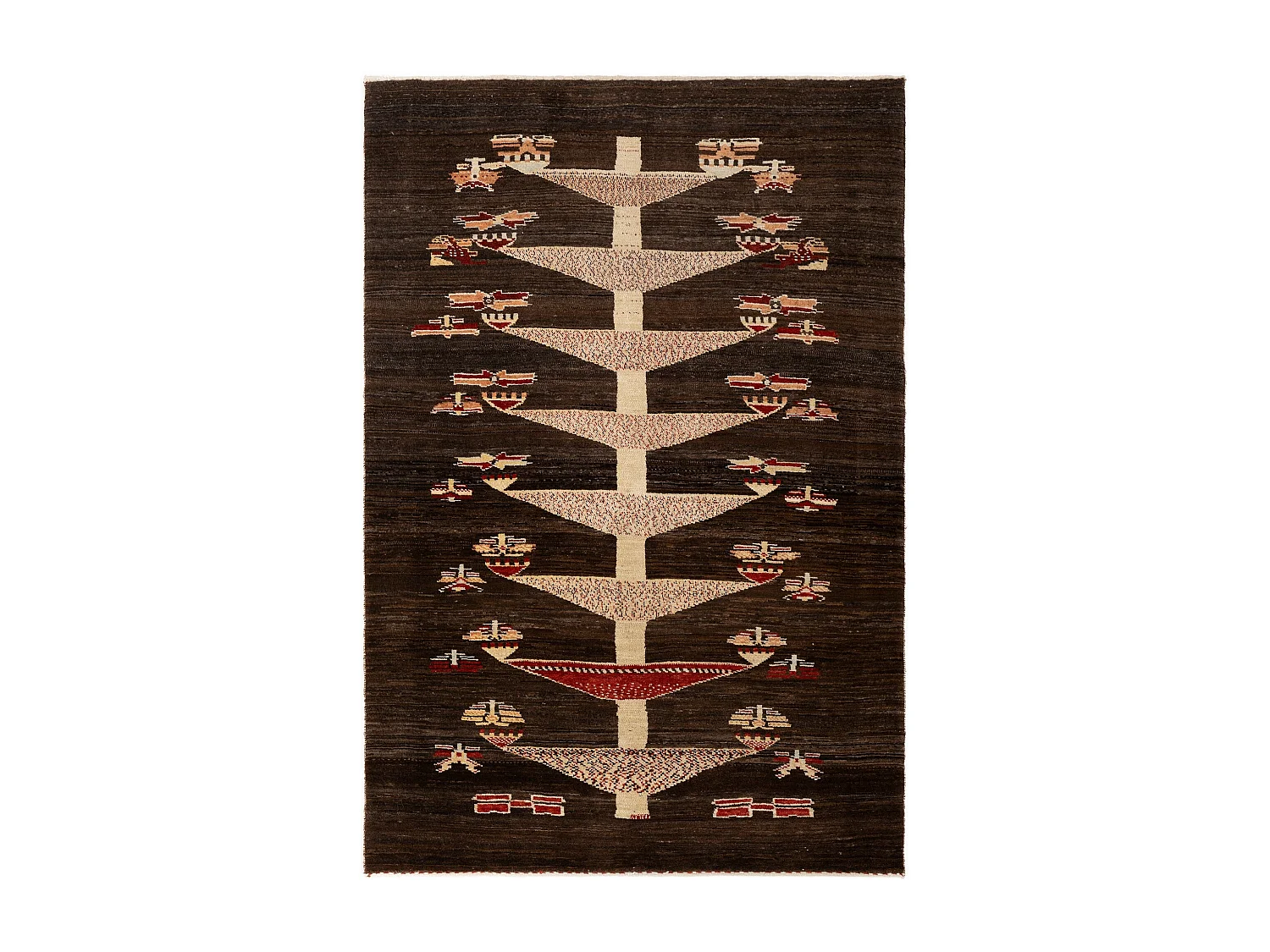Tapis de laine 104x154 brun Kashkuli