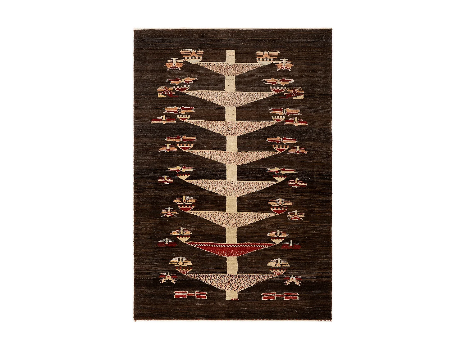 Tapis de laine 104x154 brun Kashkuli