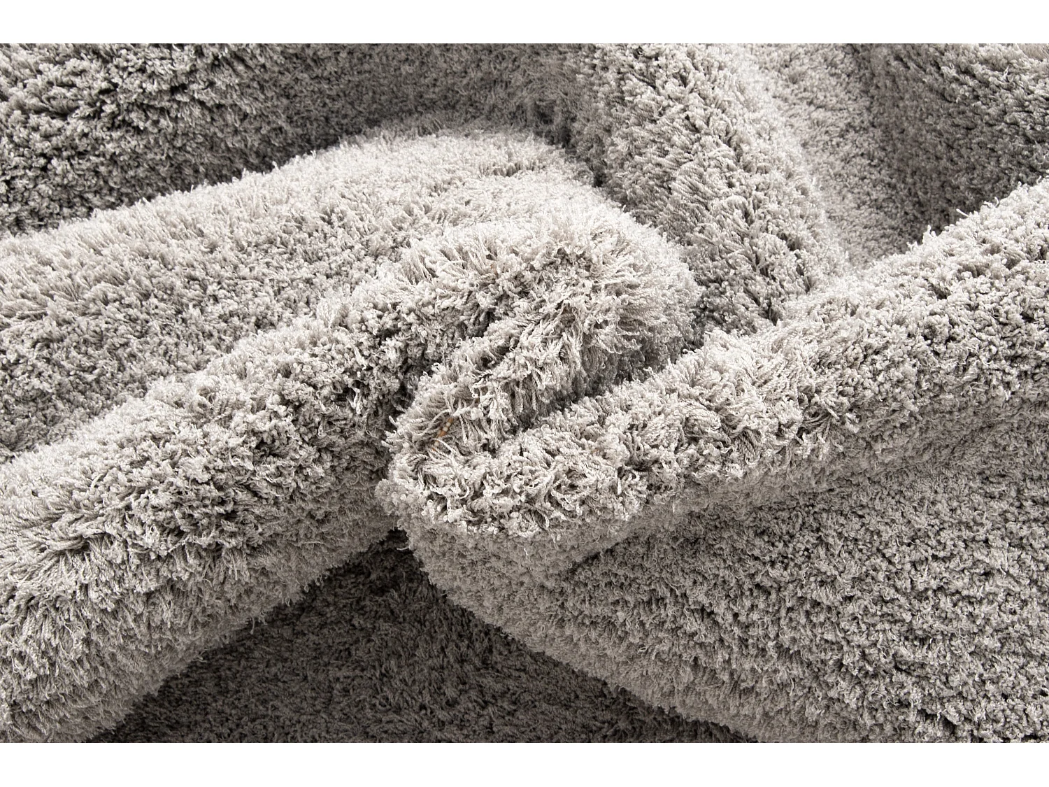 Tapis shaggy 240x305 gris argenté Luzern