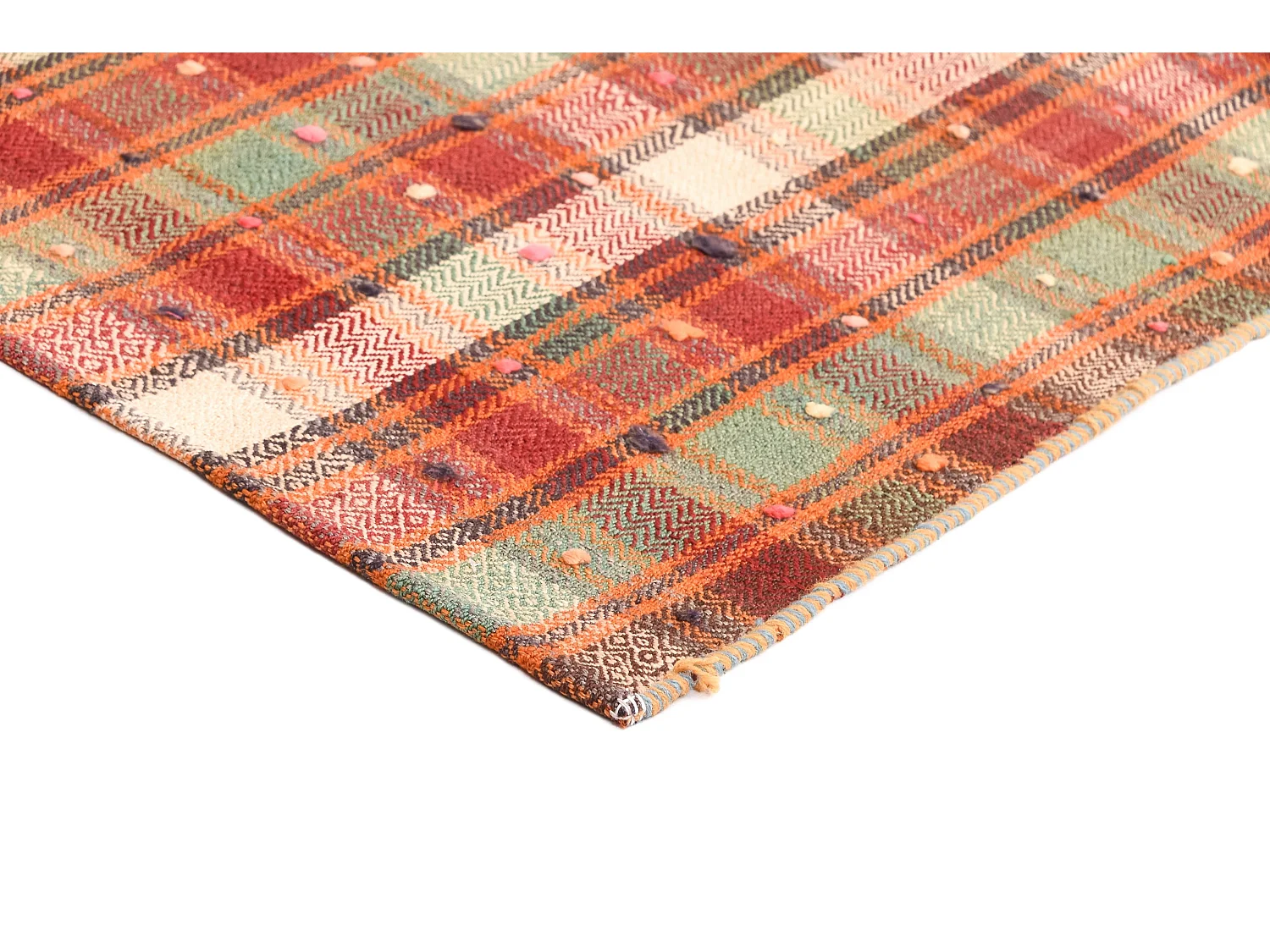 Tapis de laine 169x208 rouge Jajim