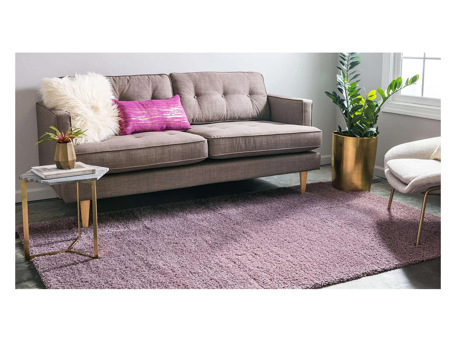 Hoogpolig tapijt 274x183 Paars Luzern