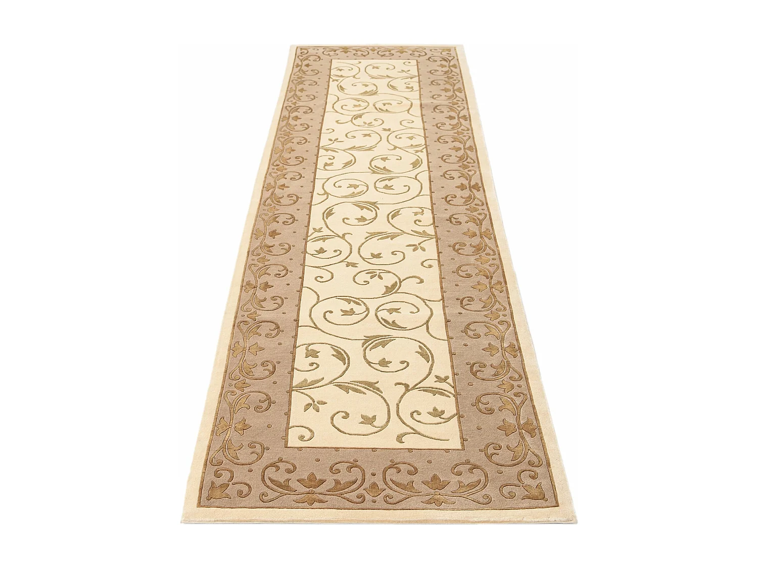 Läufer-Wollteppich 79x305 Braun Darya