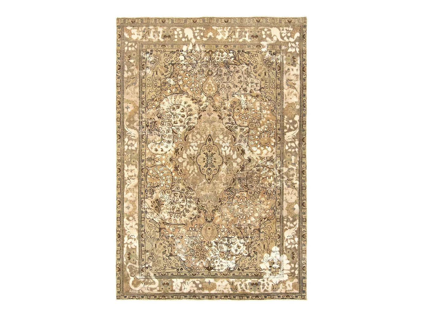 Tapis de laine 198x300 blanc crème Vintage Royal