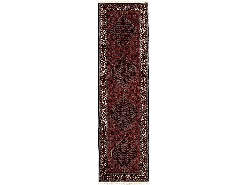 Läufer-Wollteppich 83x297 Rot Bidjar