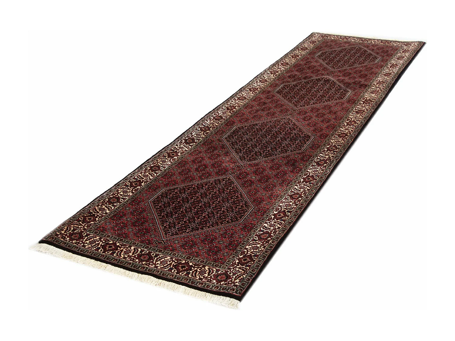 Läufer-Wollteppich 83x297 Rot Bidjar