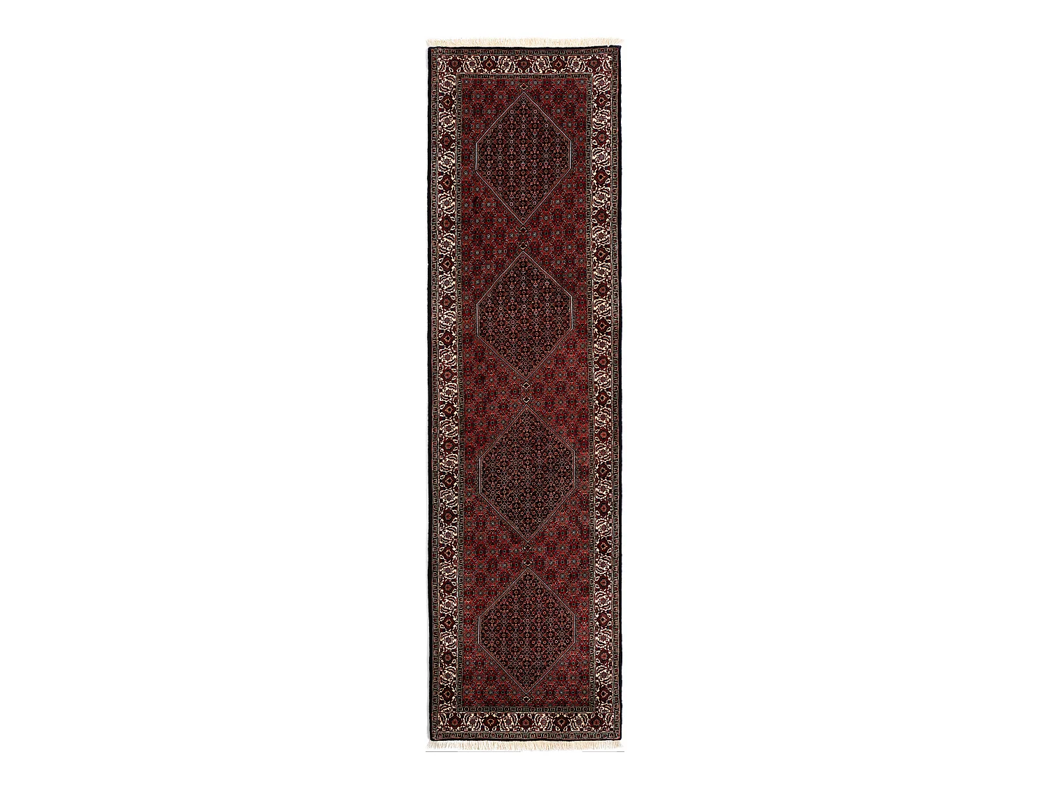 Läufer-Wollteppich 83x297 Rot Bidjar