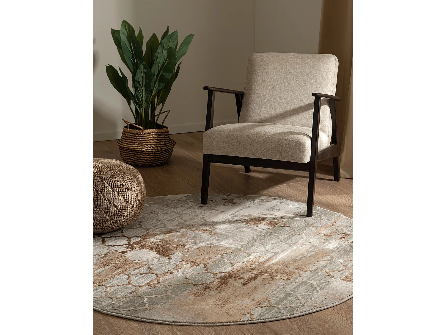 Teppich 240x240 Braun Davos Mesh