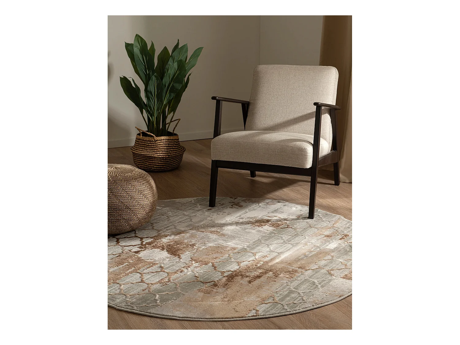 Tapis 240x240 brun Davos Mesh