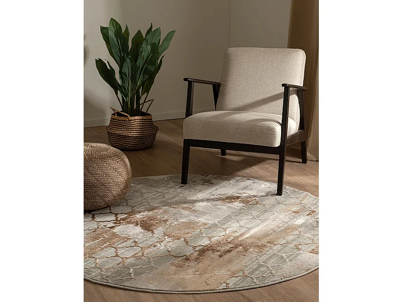 Tapis 240x240 brun Davos Mesh