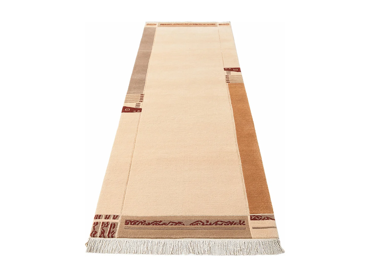 Tapis de couloir en laine 84x295 brun Darya