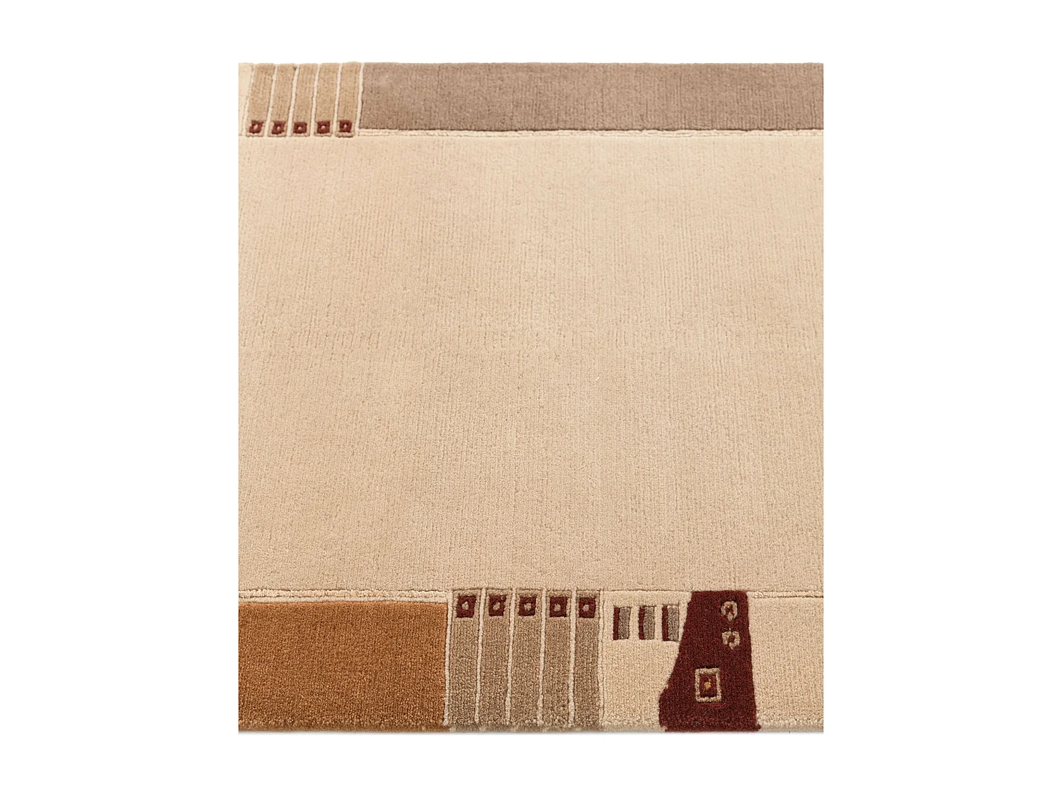 Tapis de couloir en laine 84x295 brun Darya