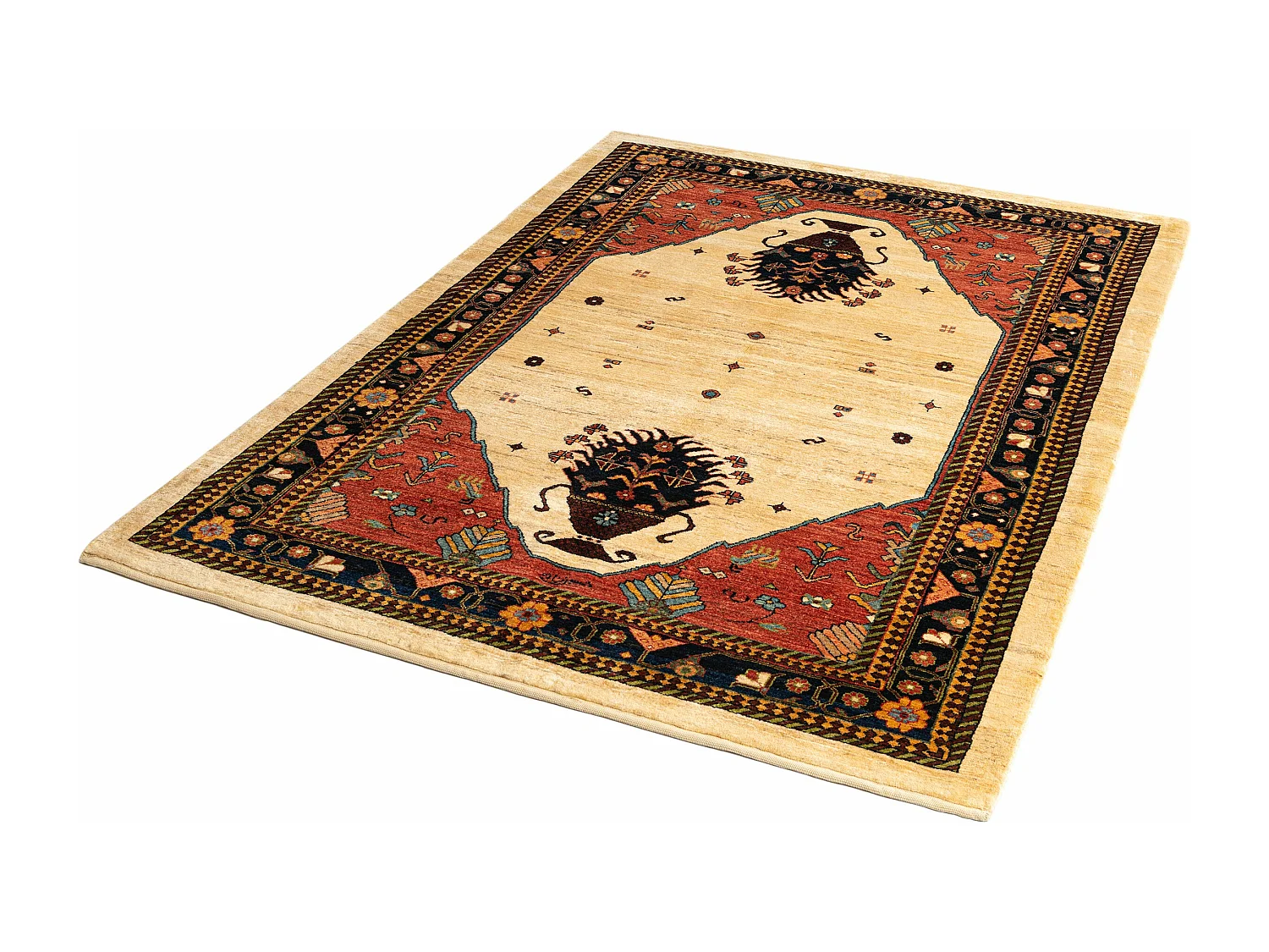 Tapis de laine 150x212 rouge Kashkuli