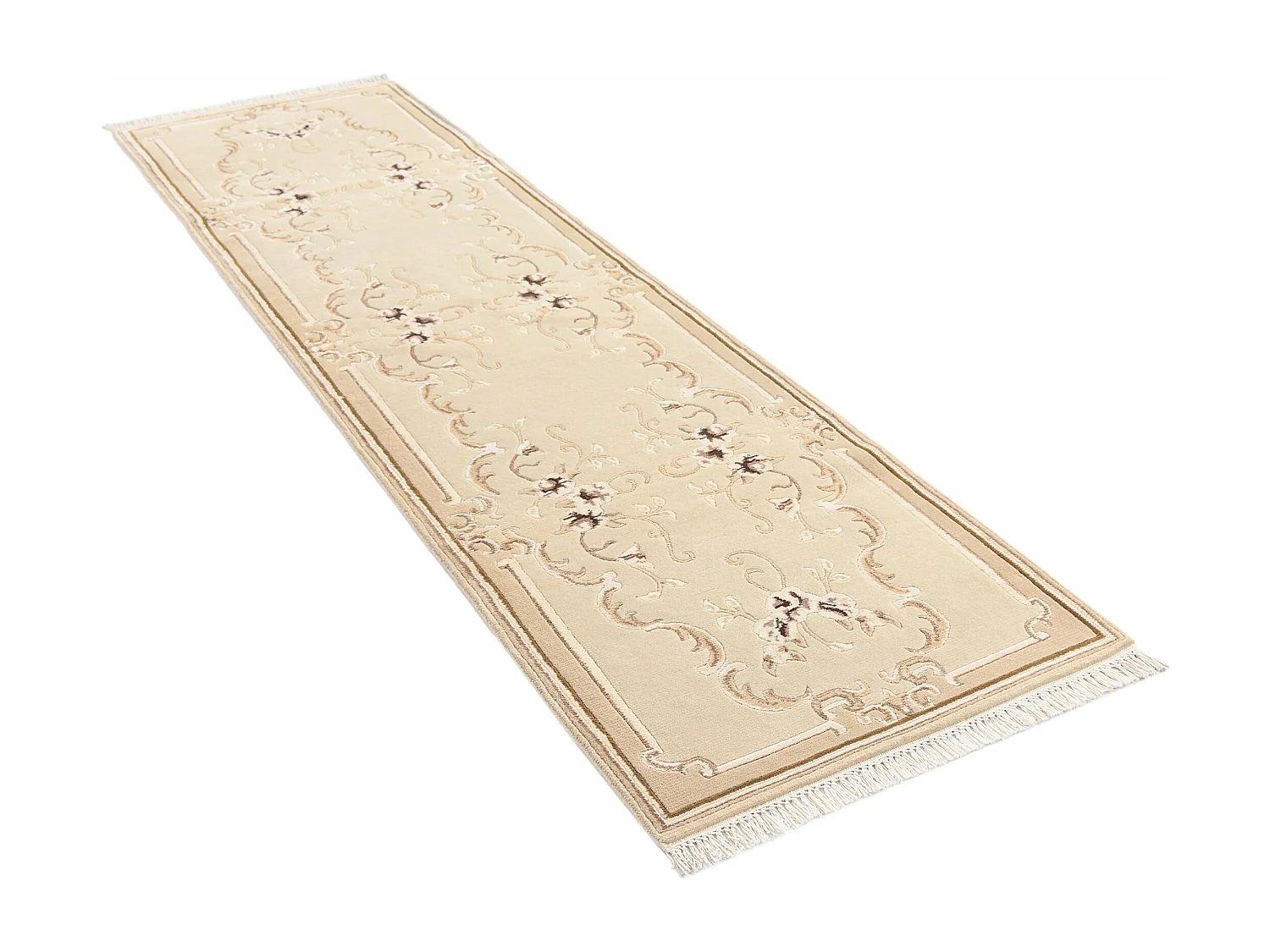 Tapis de couloir en laine 79x295 beige Darya