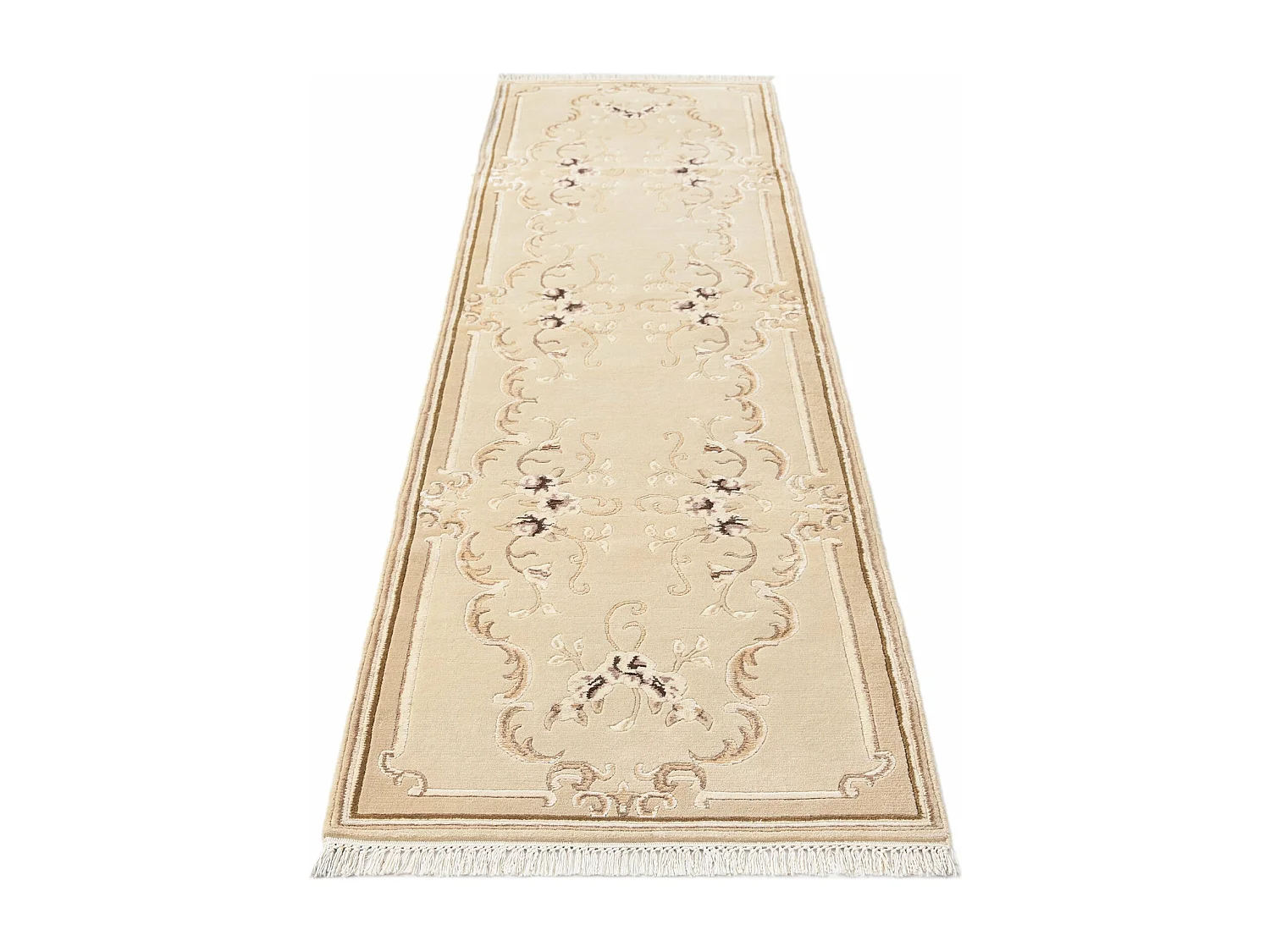 Tapis de couloir en laine 79x295 beige Darya