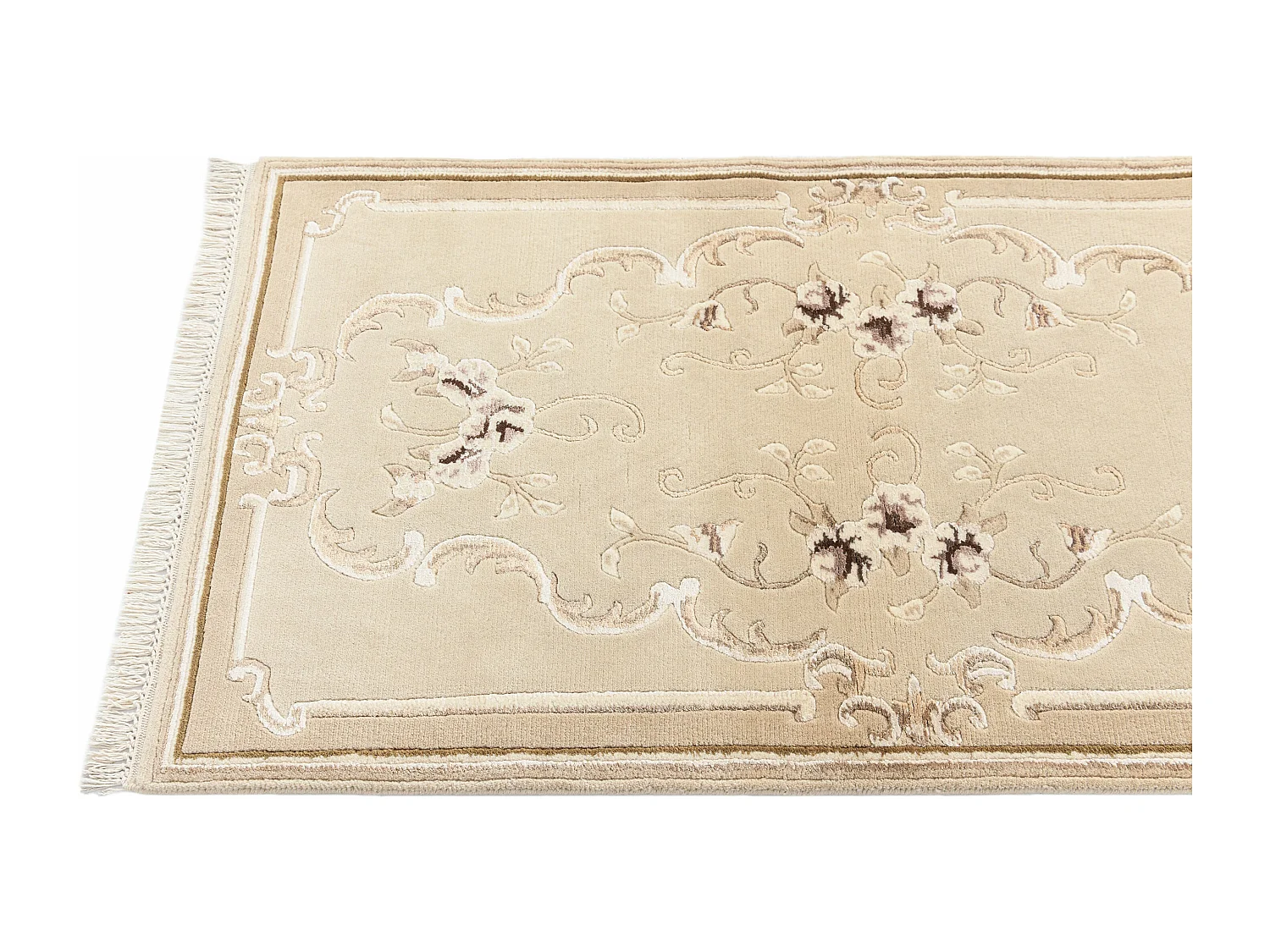 Tapis de couloir en laine 79x295 beige Darya