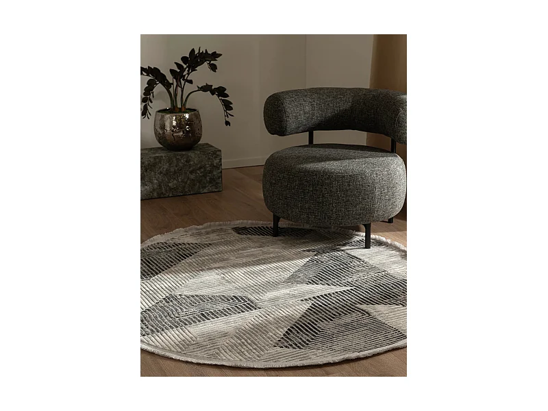 Teppich 160x160 Hellgrau Davos Grecian