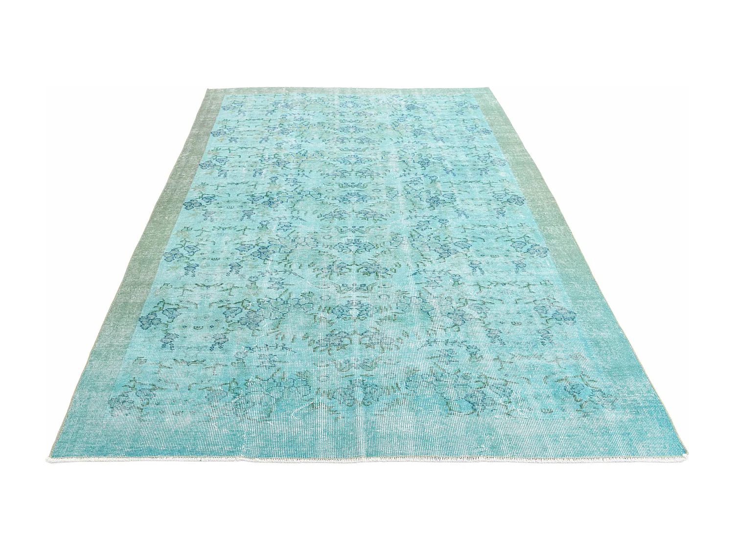 Wollteppich 163x267 Türkis Ultra Vintage