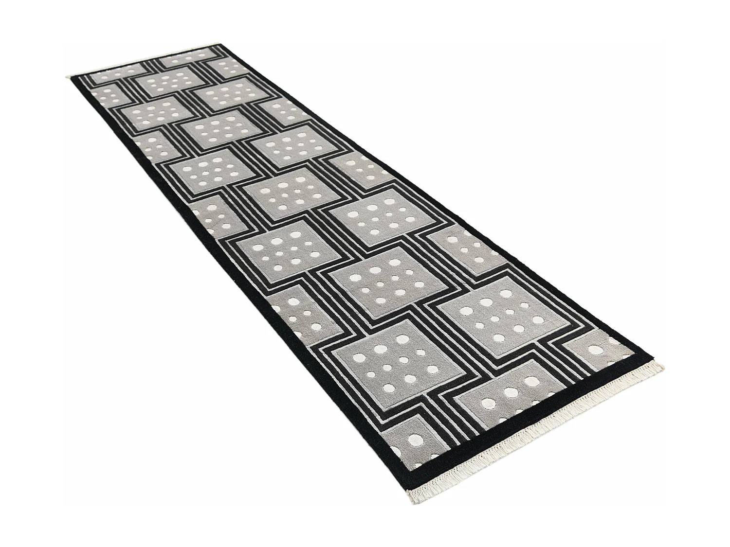 Tappeto per corridoio in lana 79x297 nero Darya