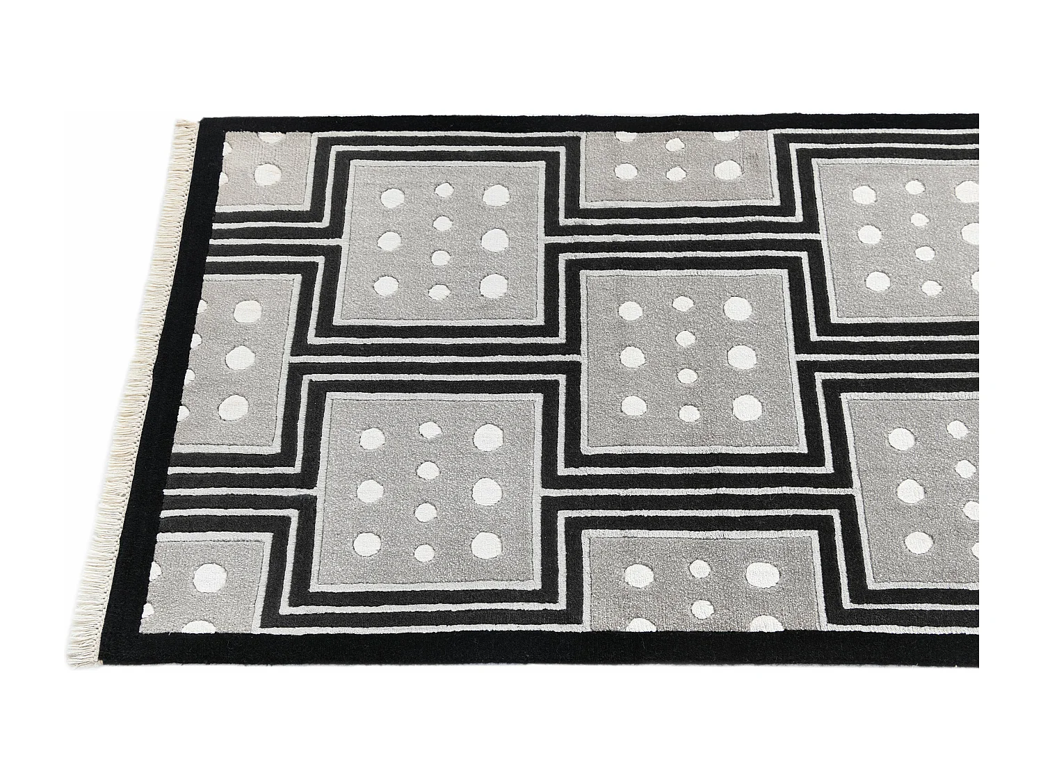 Tappeto per corridoio in lana 79x297 nero Darya