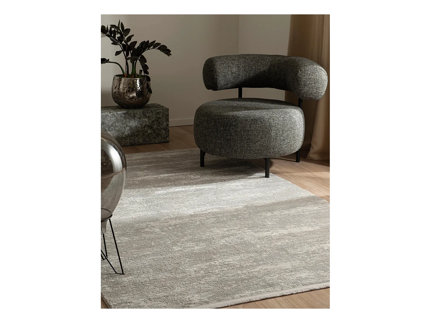 Tapis 185x275 gris Davos Deep