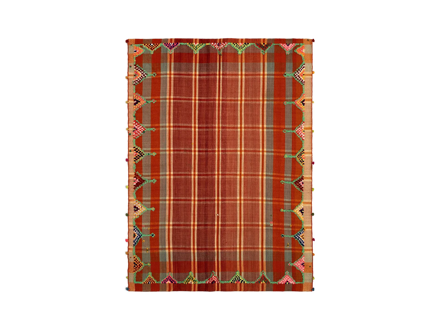 Tapis de laine 150x204 rouge Jajim