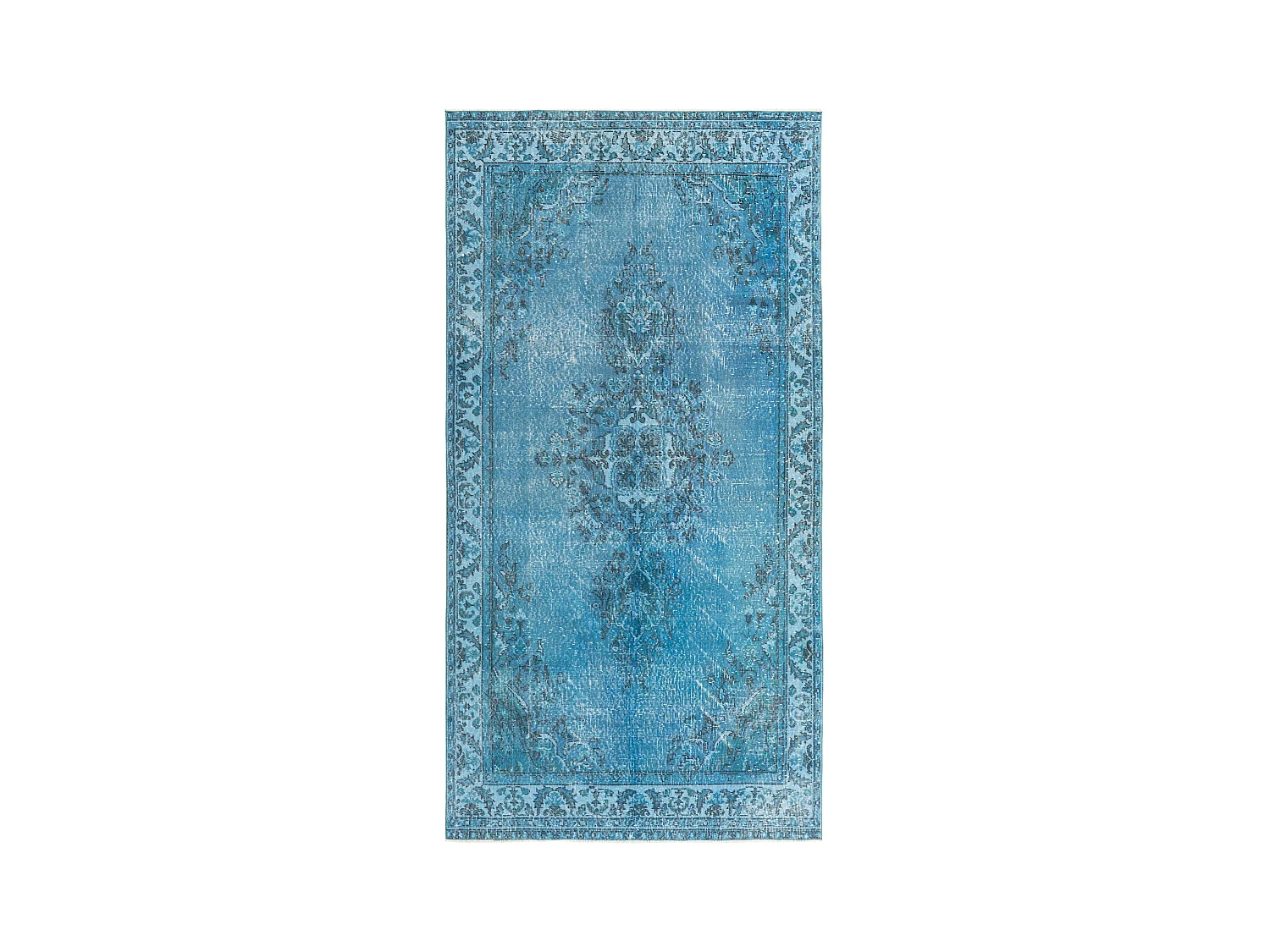 Tapis de laine 140x272 Bleu Ultra Vintage