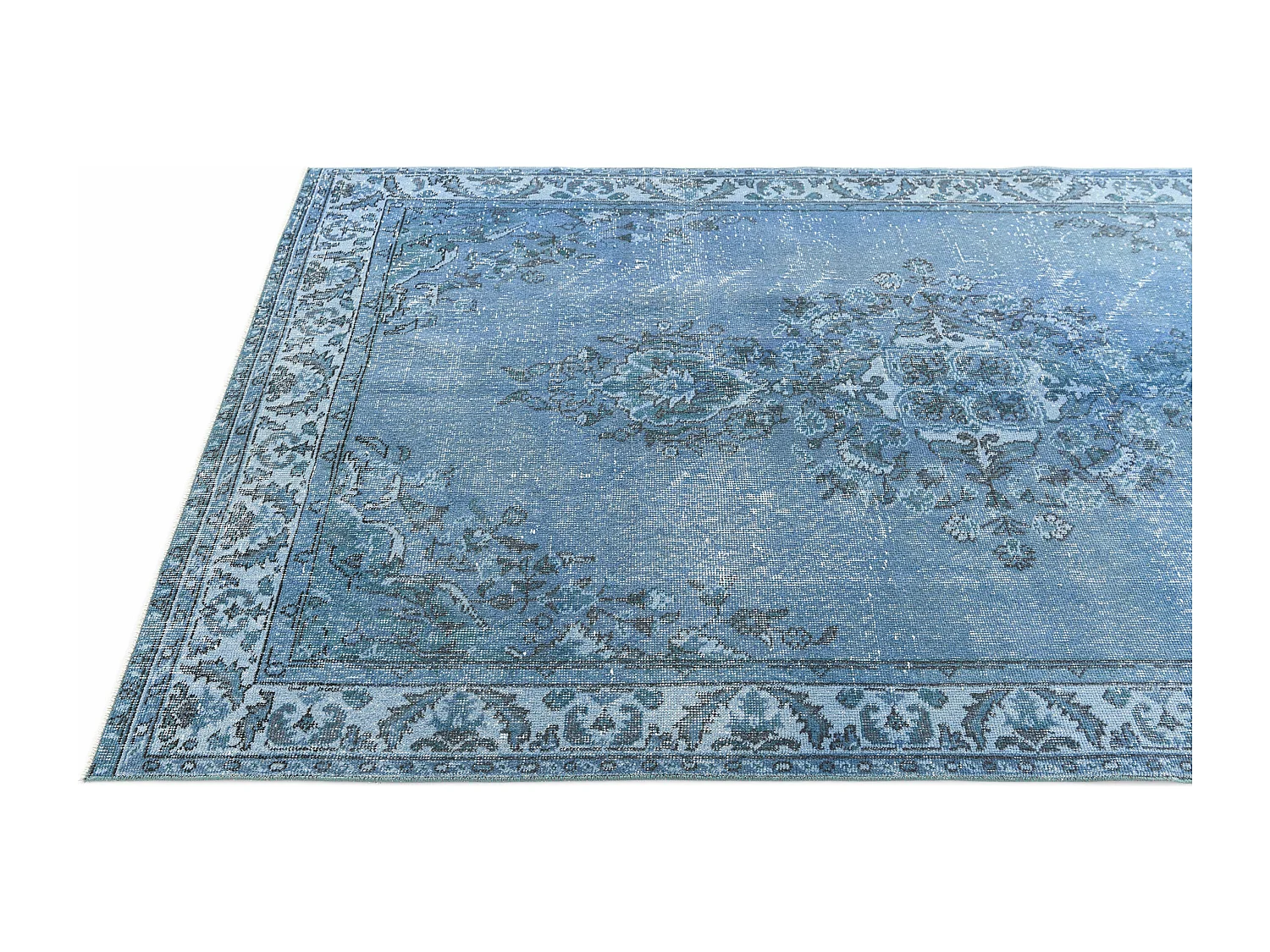 Tapis de laine 140x272 Bleu Ultra Vintage