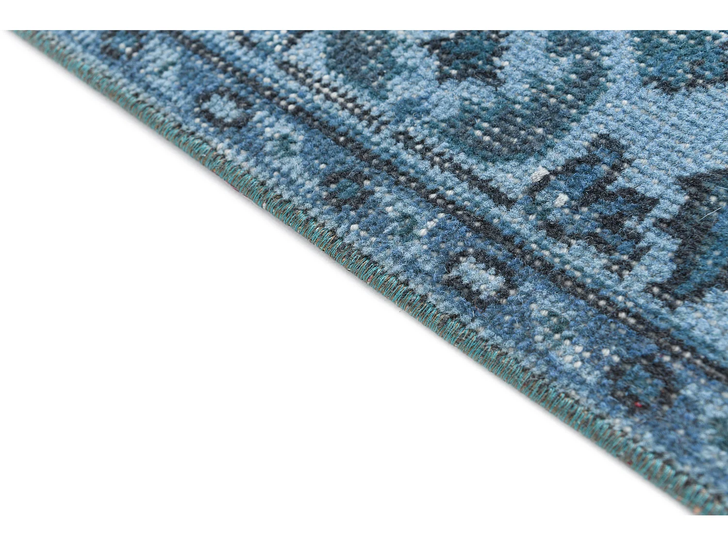 Tapis de laine 140x272 Bleu Ultra Vintage