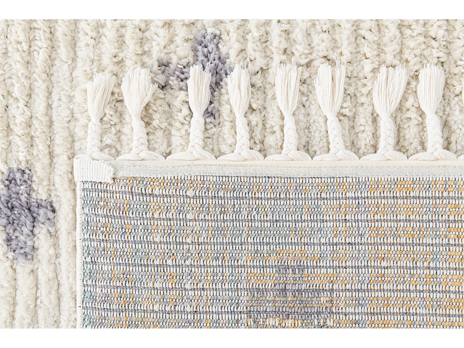 Tappeto shaggy  240x305 beige Frauenfeld Rood