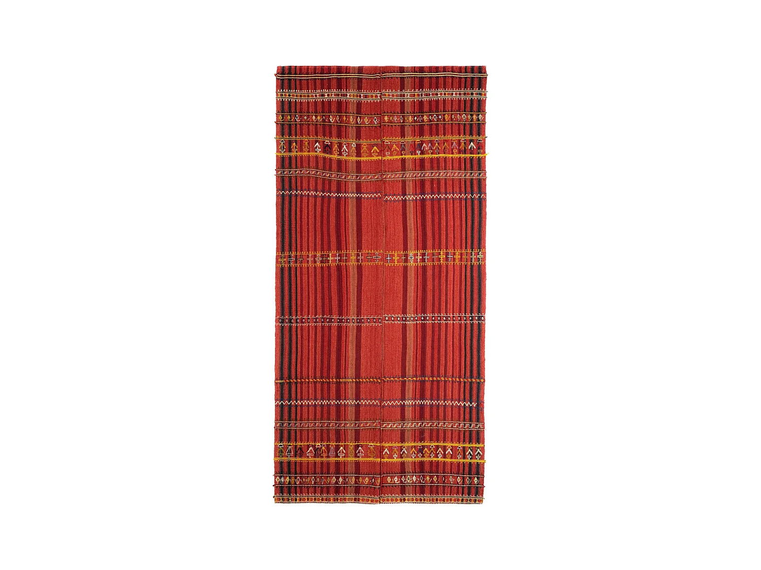 Tapis de laine 164x345 rouge Jajim
