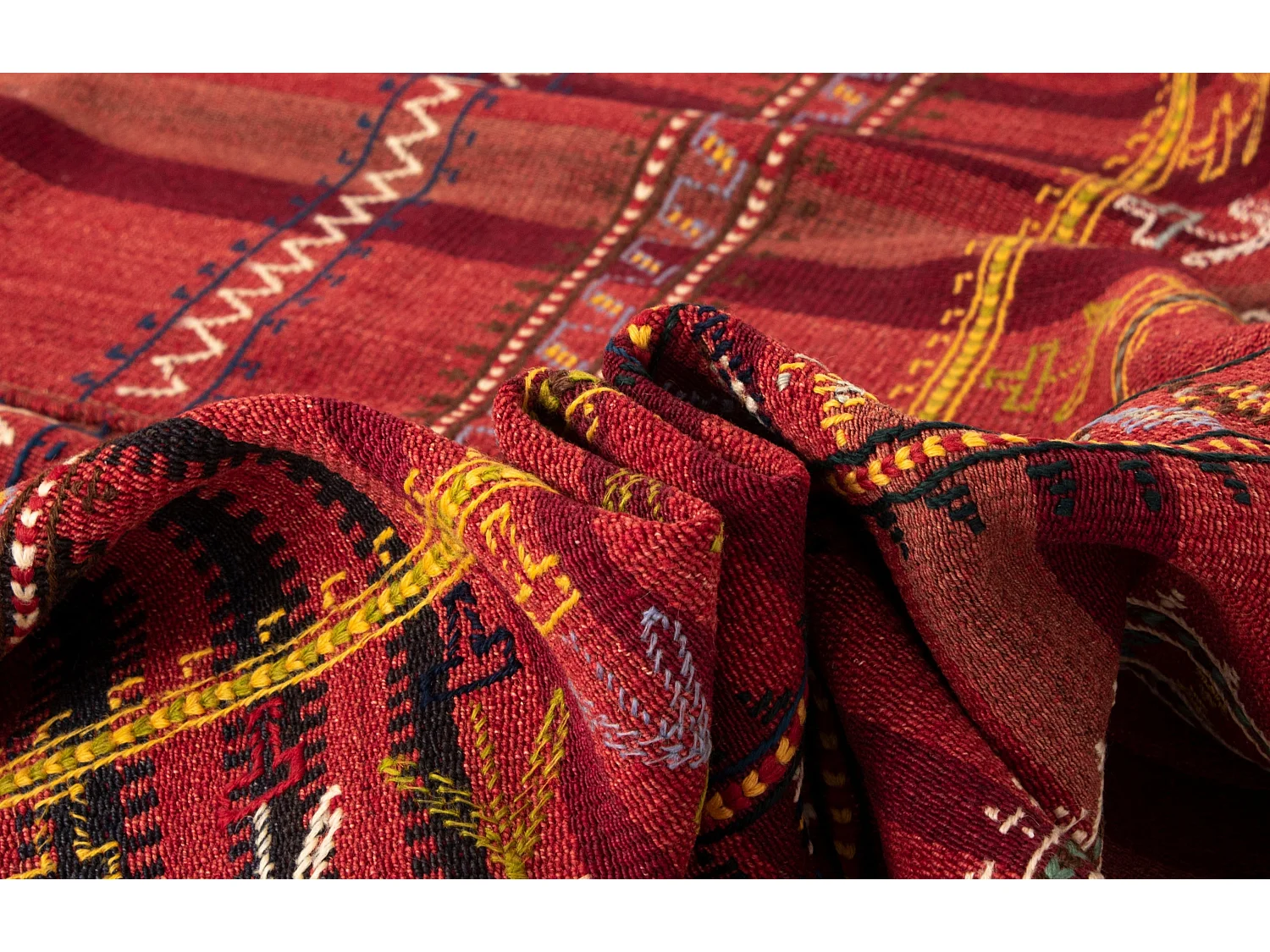 Tapis de laine 164x345 rouge Jajim