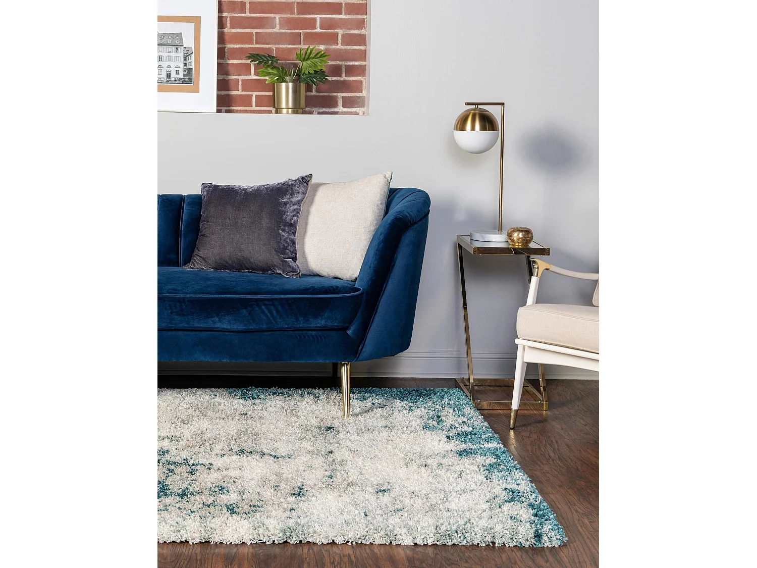 Hoogpolig tapijt 275x185 Beige - Groen Lachen Haze