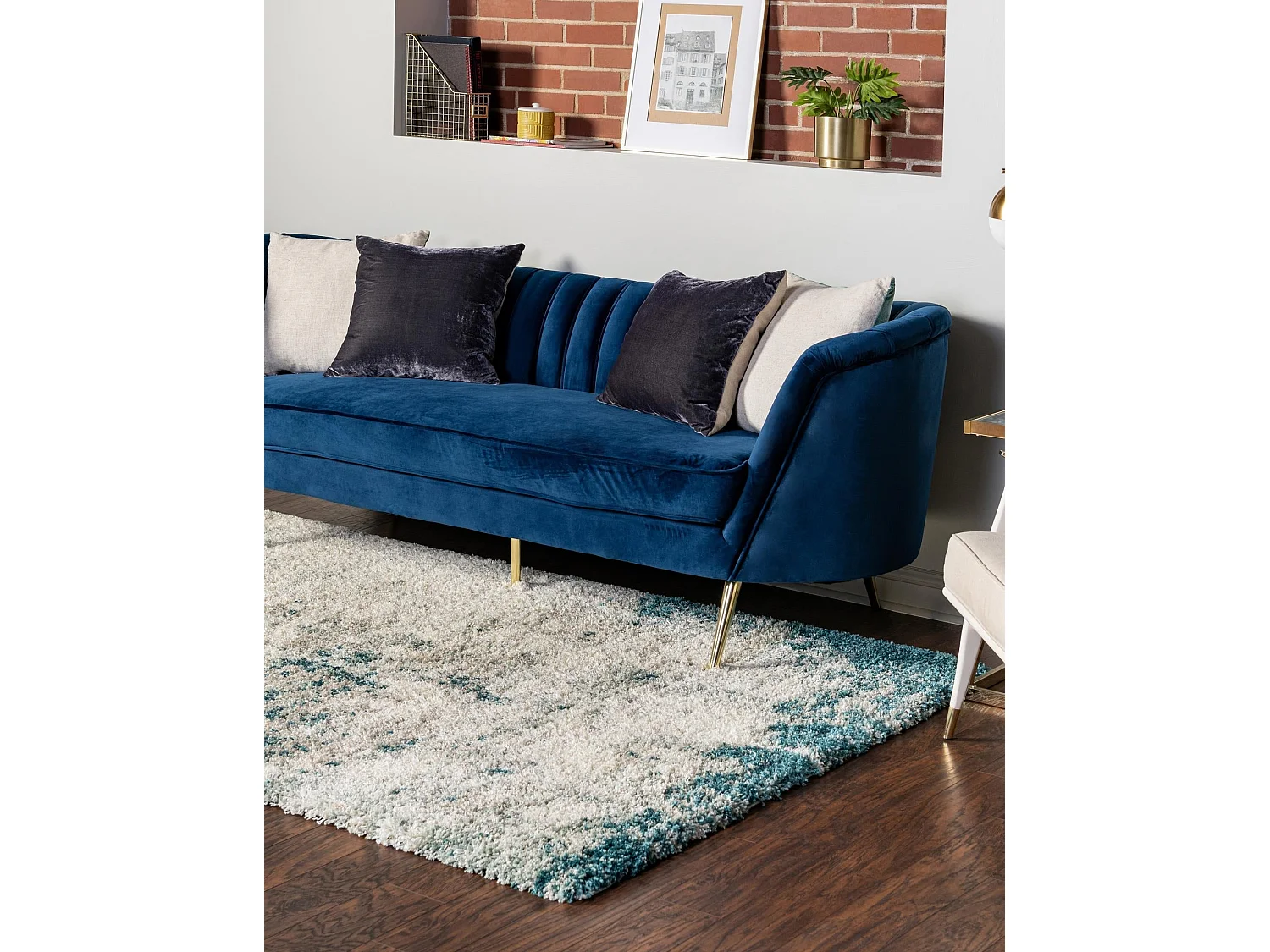 Hoogpolig tapijt 275x185 Beige - Groen Lachen Haze